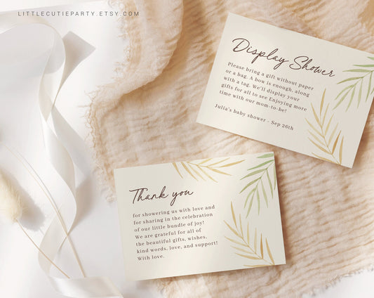Editable Wild One Thank you Card, Baby Shower Display Card for Safari Baby Shower Party WILDBS001