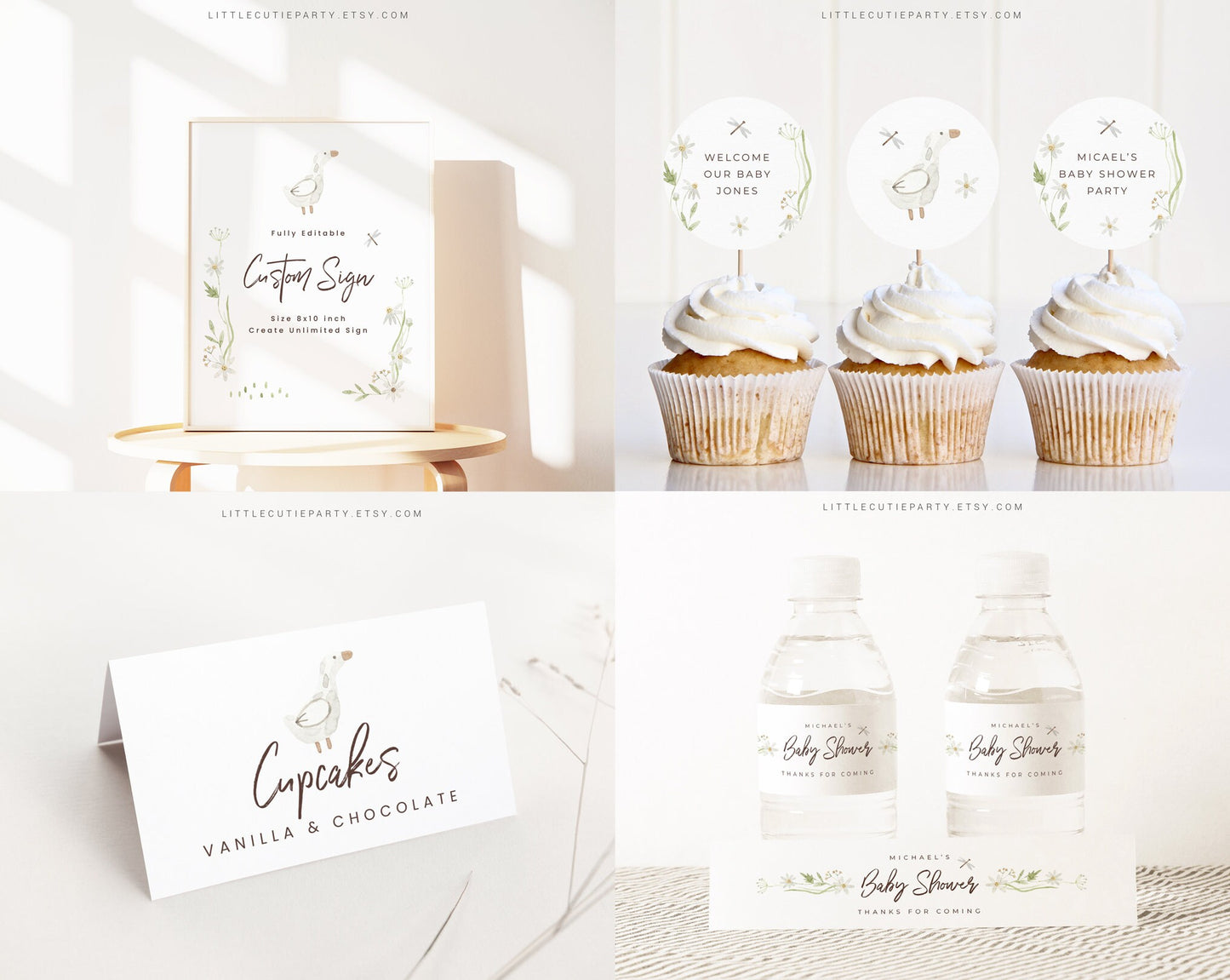 Editable Duck Baby Shower Bundle, Duck Baby Shower Invitation Bundle, with Games Bundle and All Decorations DUCKBS001