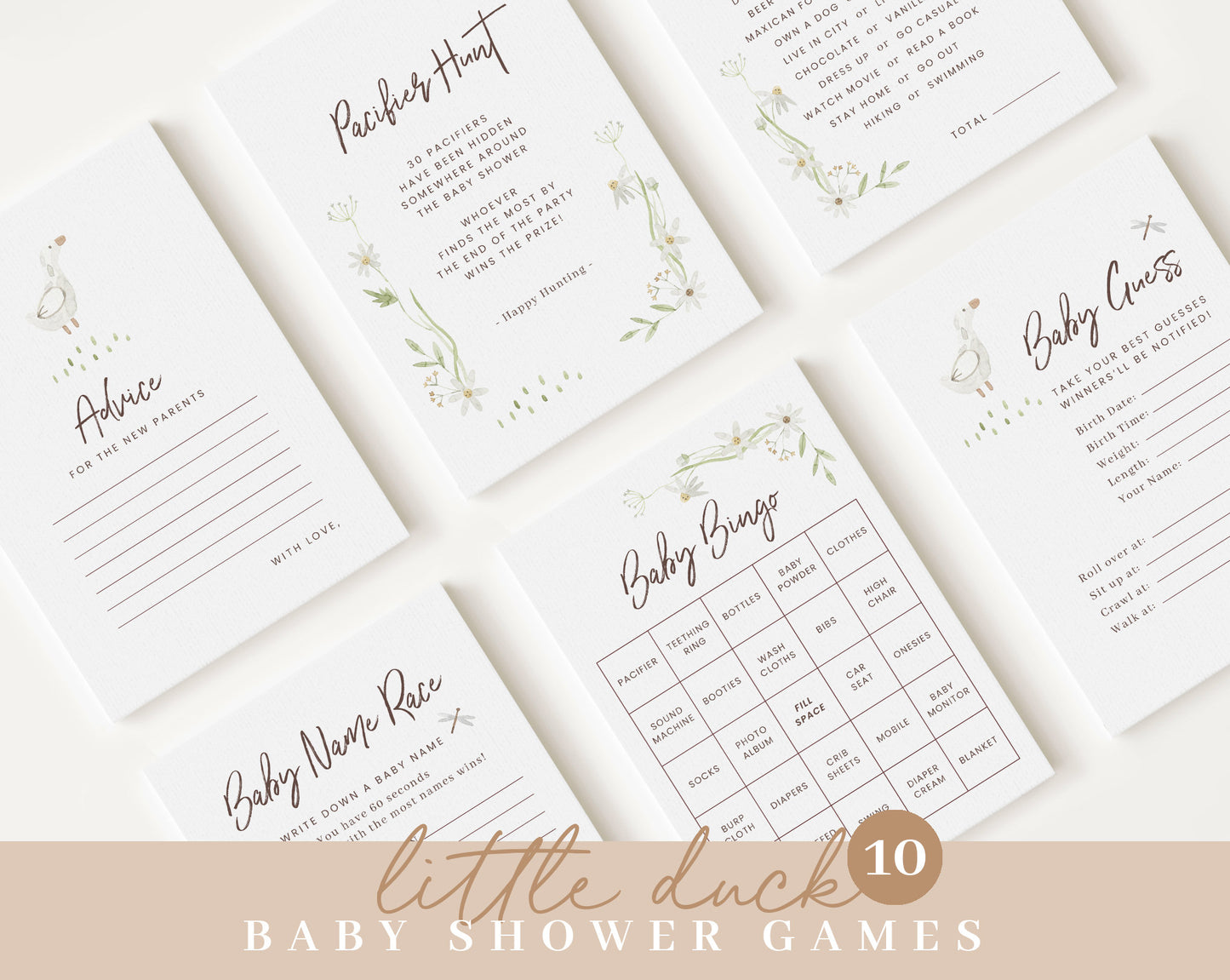 Editable Duck Baby Shower Bundle, Duck Baby Shower Invitation Bundle, with Games Bundle and All Decorations DUCKBS001