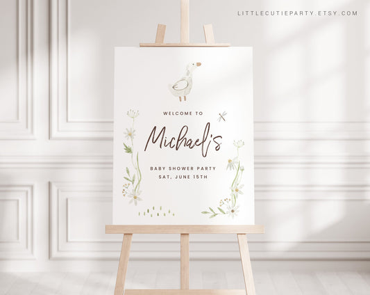 Editable Duck Baby Shower Welcome Sign, Welcome Board, Welcome Template Babyshower Party DUCKBS001