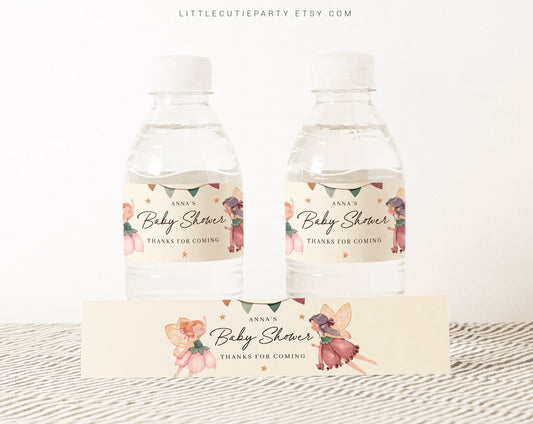 Editable Fairy Water Bottle Labels, Fairy Bottle Labels, Fairy Party Decor FAIRBS001