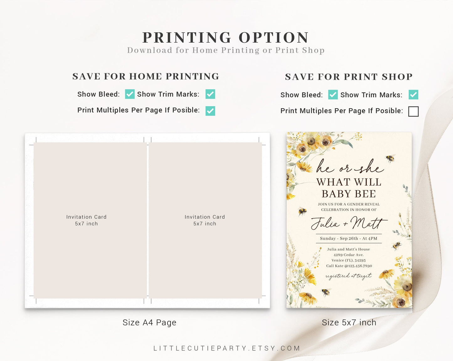 Editable What will Baby Bee Gender Reveal Invitation, Bee Gender Reveal Invitation, Honey Bee Gender Reveal Invite, He Or She BEEGR001