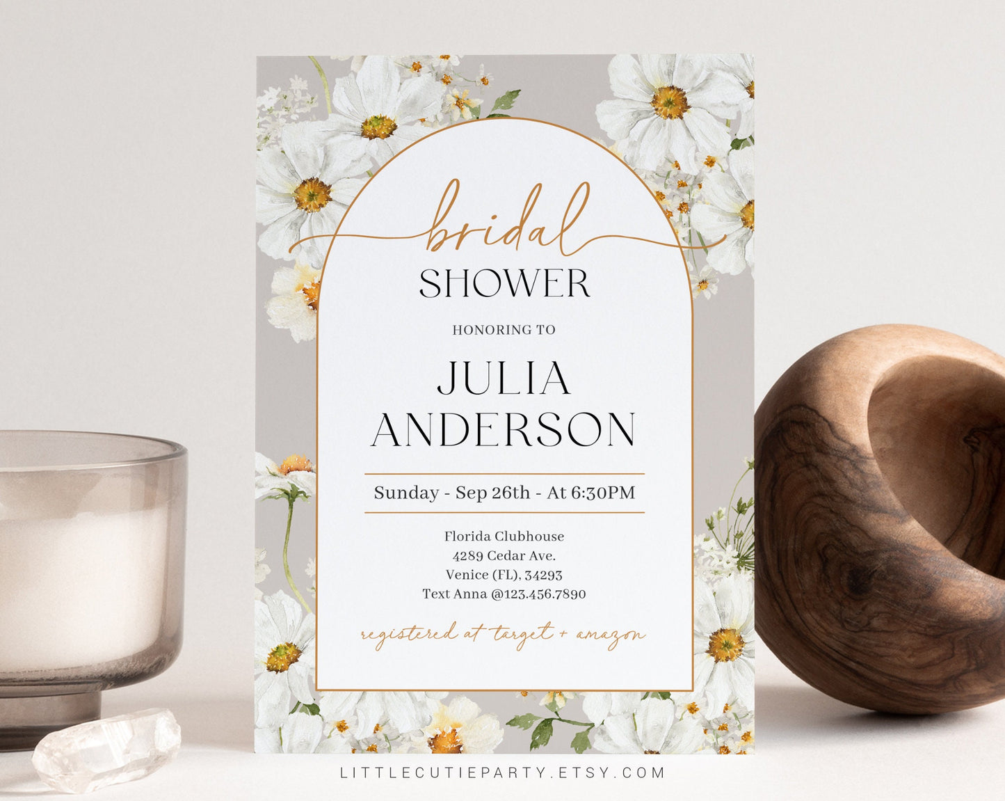Editable Daisy Bridal Shower Invitation, Bridal Shower Invite, Hen Party, Daisy Wedding Shower Invite DAIBDS001
