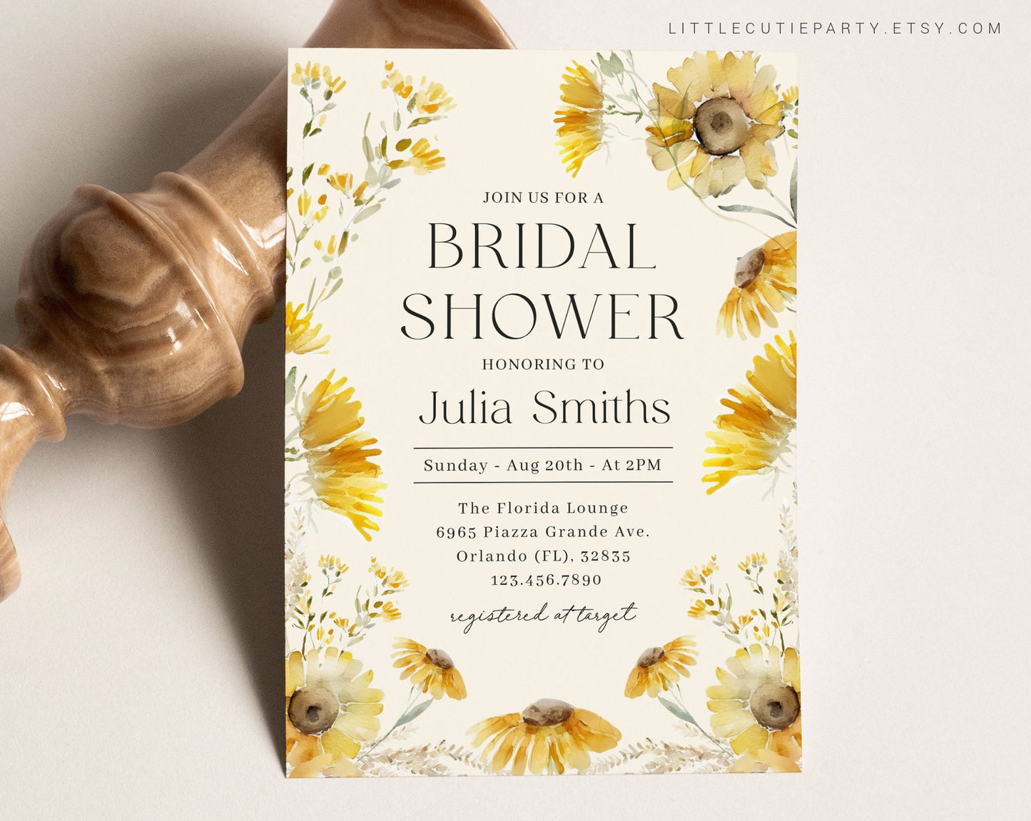 Editable Sunflower Bridal Shower Invitation, Sunflower Bridal Shower, Hen Party, Sunflower Theme Wedding SUFBDS001