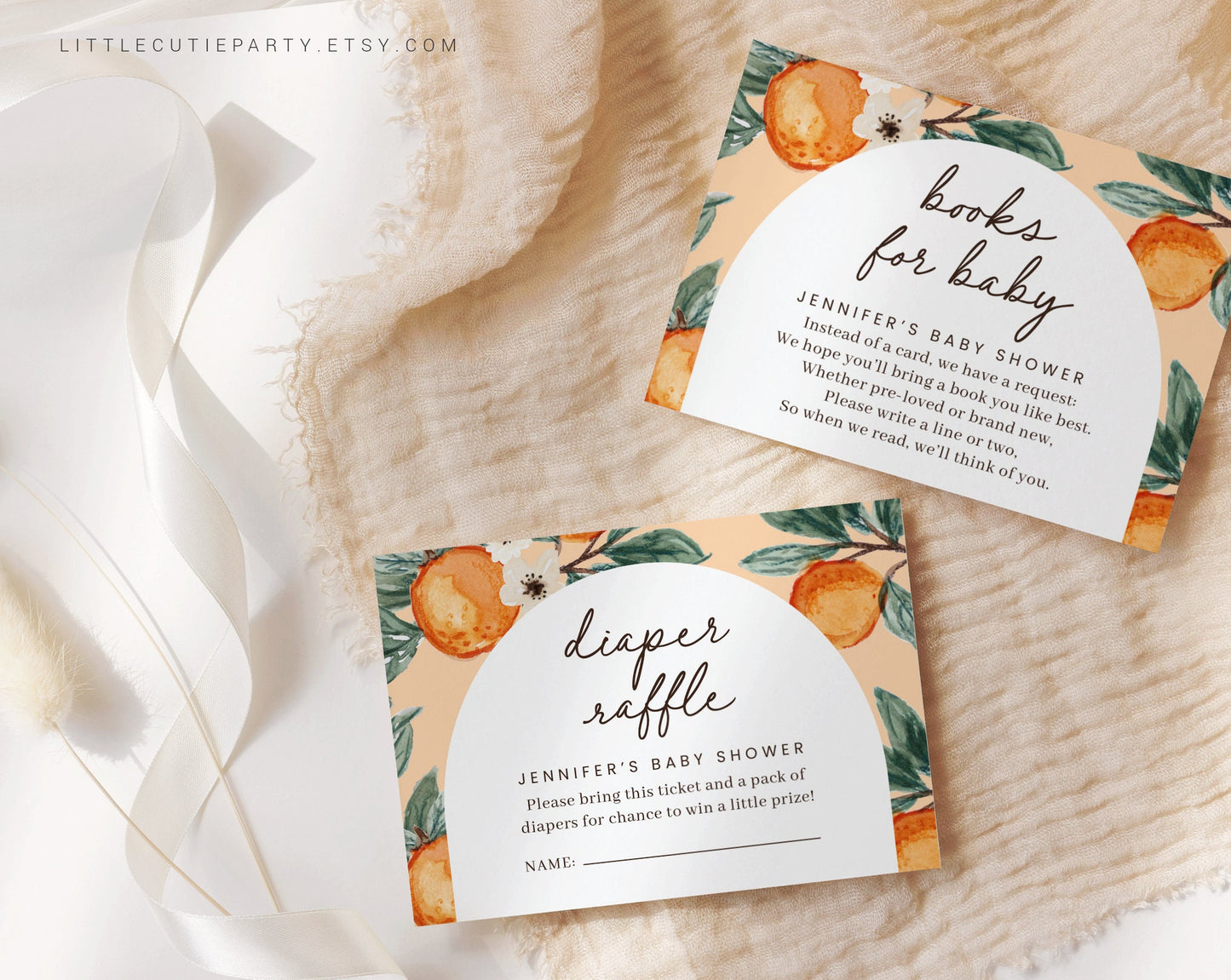 Editable Little Cutie Baby Shower Invitation, A Little Cutie is On the Way Shower Invitation with Little Cutie Favors LITTBS001