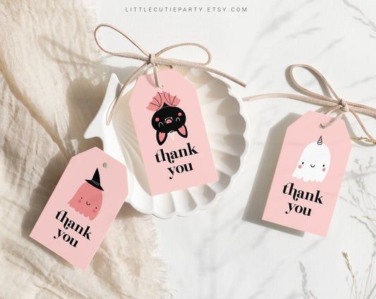Editable Little Boo is Almost Due Favors, Halloween Baby Shower Favors, 3 Thank you Tags for Halloween Baby Shower Party HAWBS001