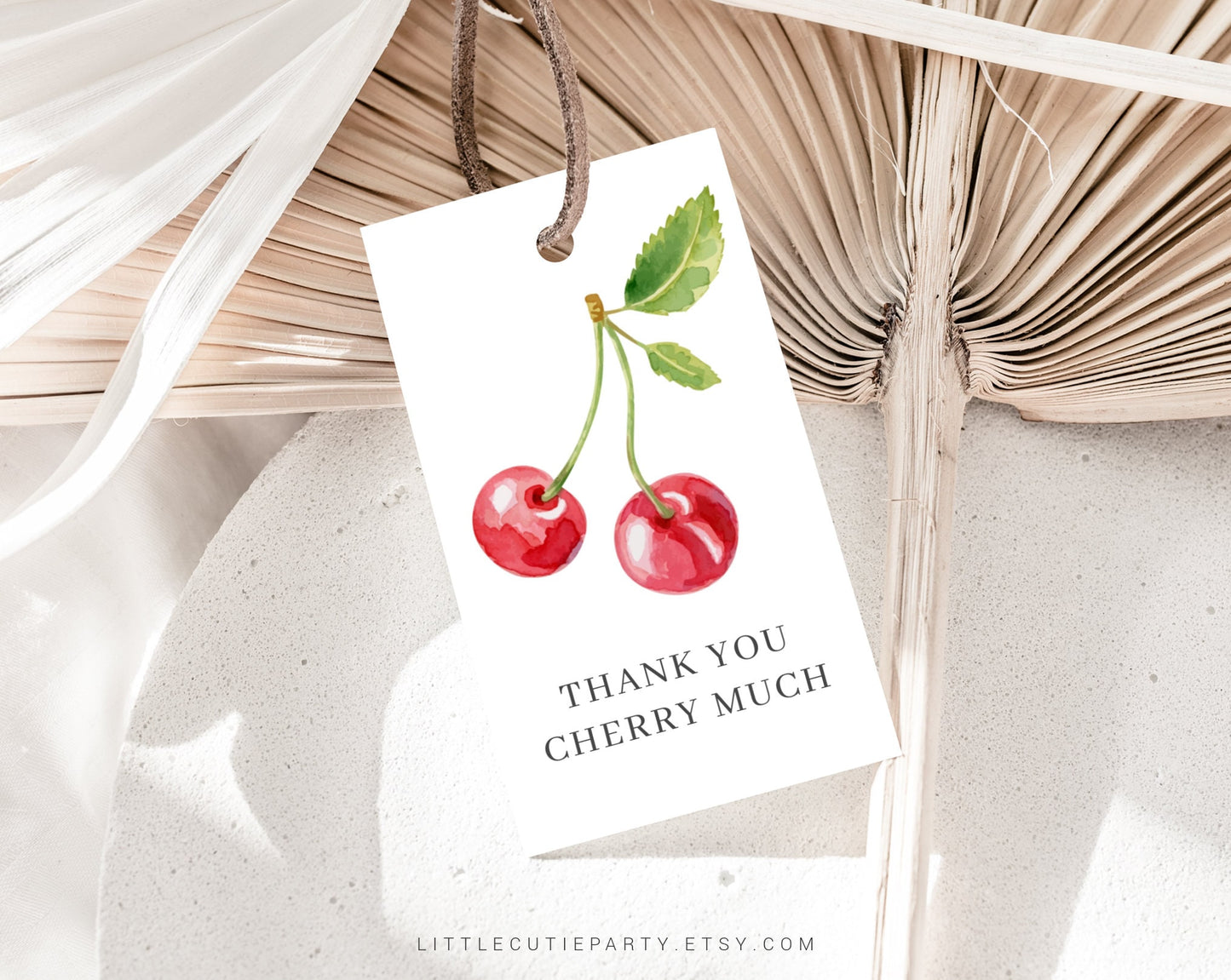 Editable Cherry First Birthday Invitation, Cherry Birthday Invitation, Sweet as Cherry Pie with Tag Favor CHERBD001
