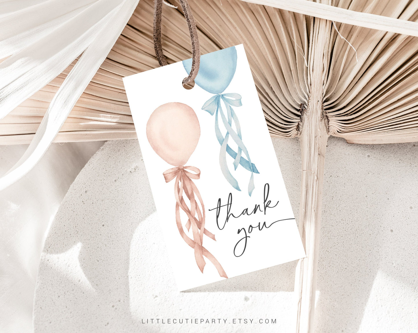 Editable Pink and Blue Balloon Gender Reveal Invitation, Gender Reveal Balloon Invitation, Boy Or Girl with Tag Favor BALGR002
