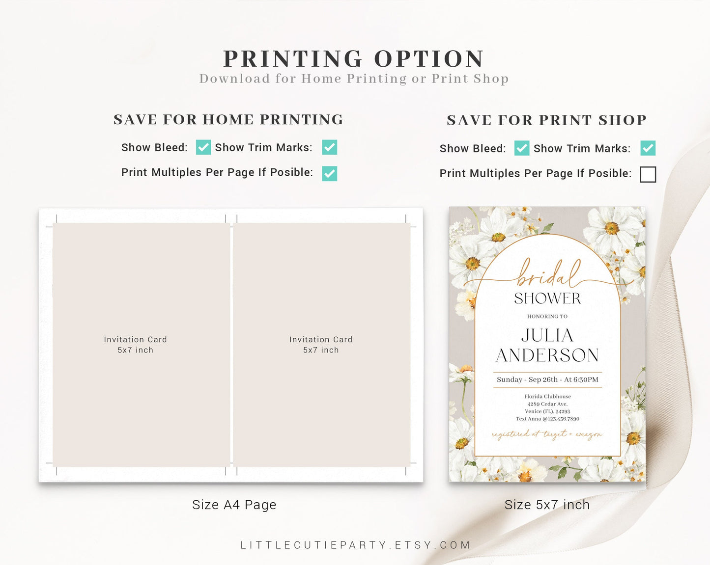 Editable Daisy Bridal Shower Invitation, Bridal Shower Invite, Hen Party, Daisy Wedding Shower Invite DAIBDS001