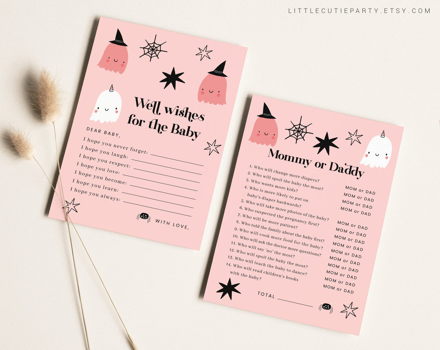 10 Editable A Little Boo is Almost Due Games, Halloween Baby Shower Games, Halloween Baby Shower Game Bundle, Party Games HAWBS001