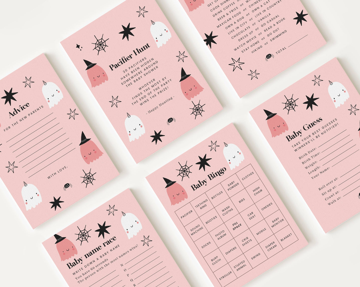 10 Editable A Little Boo is Almost Due Games, Halloween Baby Shower Games, Halloween Baby Shower Game Bundle, Party Games HAWBS001