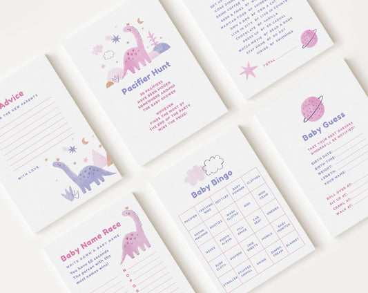 10 Editable Dinosaur Baby Shower Games, Baby Shower Games Bundle, Gender Neutral Party Games DINOGBS001