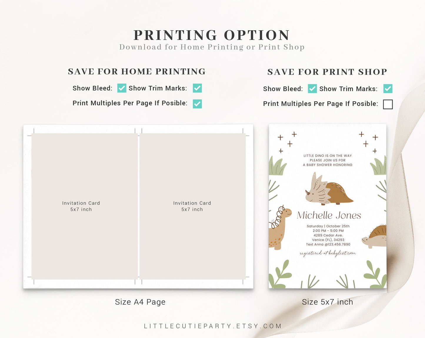 Editable Dinosaur Baby Shower Invitation, Dinosaur Baby Shower Invitation Boy, Baby Shower Set for Boho Dinosaur Party DINOBS002