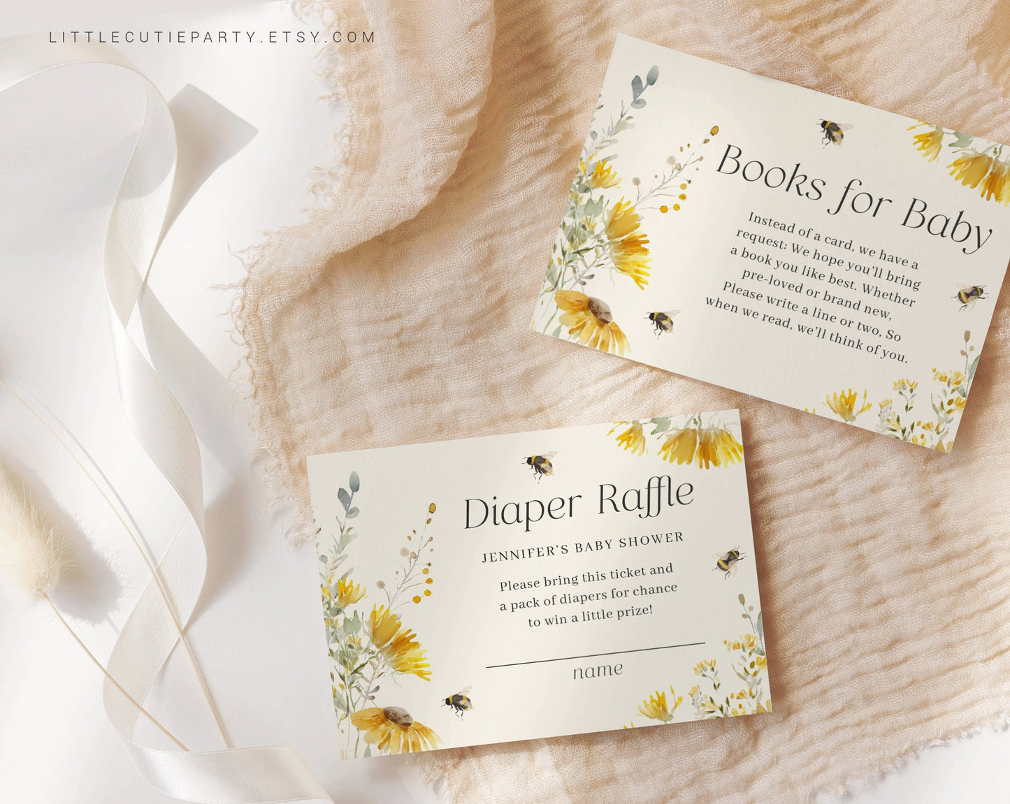 Editable Mommy to Bee Baby Shower Invitation, Mama to Bee Invitation, Bee Shower Invites, Diaper Raffle, Books for Baby and Tag MBEEBS002