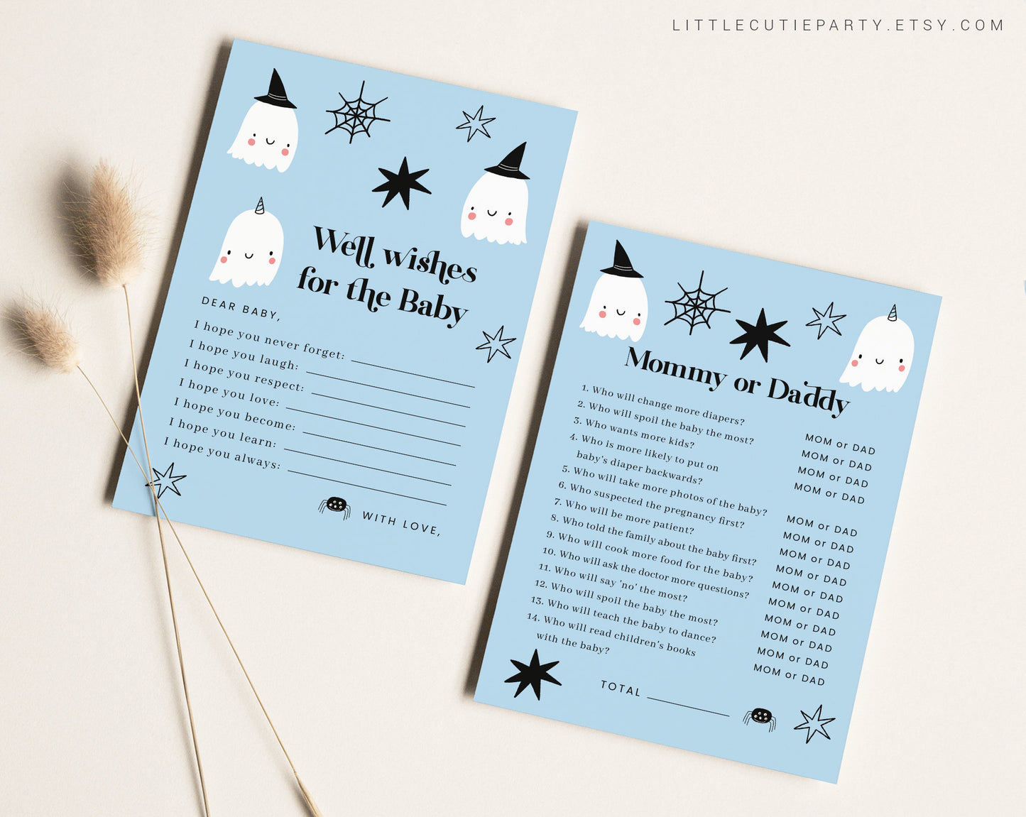10 Editable A Little Boo is Almost Due Games, Halloween Baby Shower Games, Halloween Baby Shower Game Bundle, Party Games HAWBS003