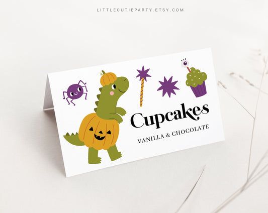 Editable Halloween Baby Shower Food Labels, Food Tent cards, Food Tags, Folded Food Cards for Sunshine Baby Shower Theme HLWBS001