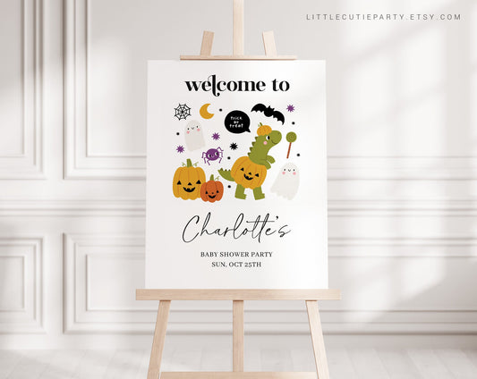 Editable Halloween Baby Shower Welcome Sign, Welcome Board, Welcome Template Babyshower Party HLWBS001