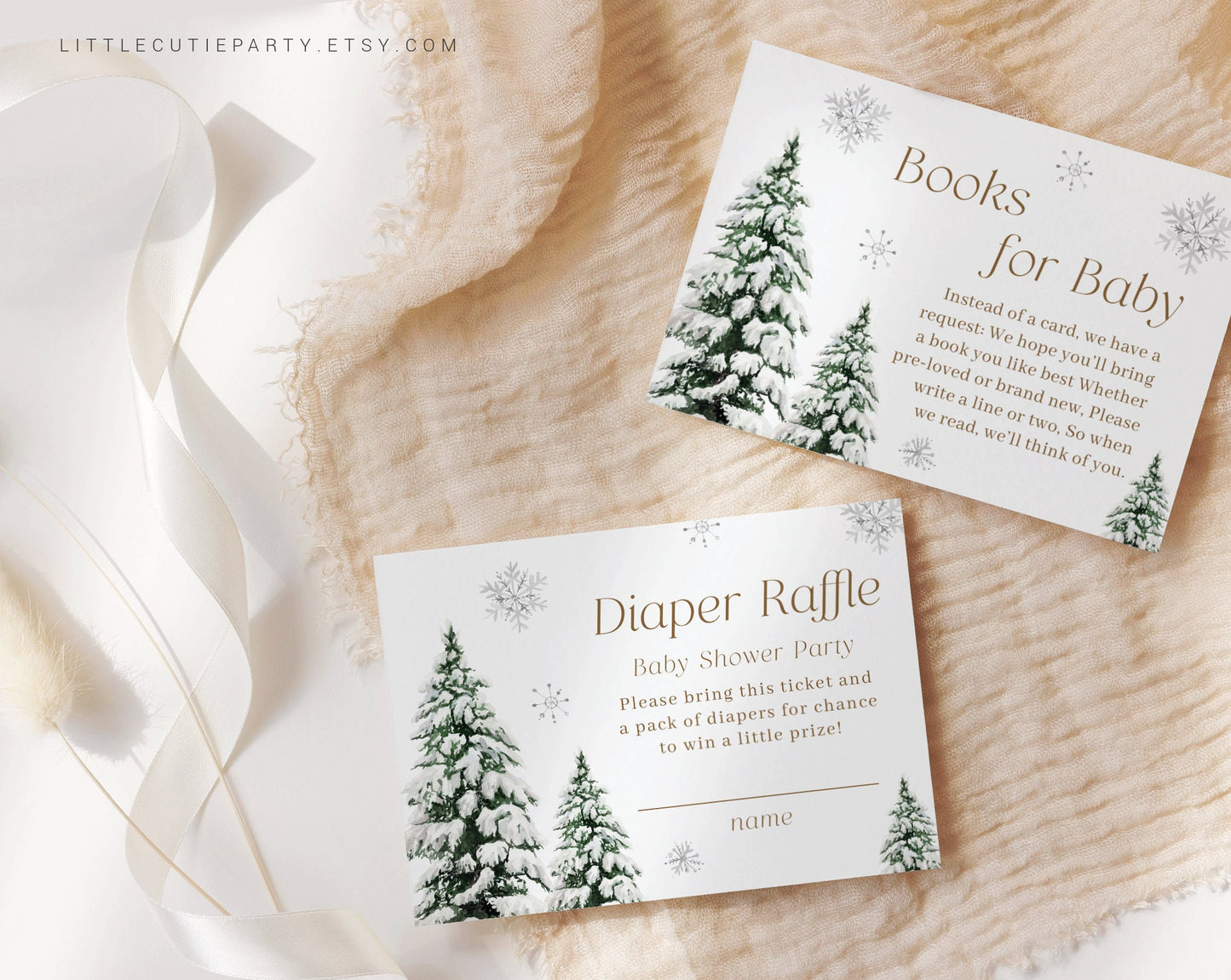 Editable Baby Its Cold Outside Baby Shower Invitation, Snowflake Baby Shower Winter with Diaper Raffle, Books for Baby and Gift Tag WINBS002