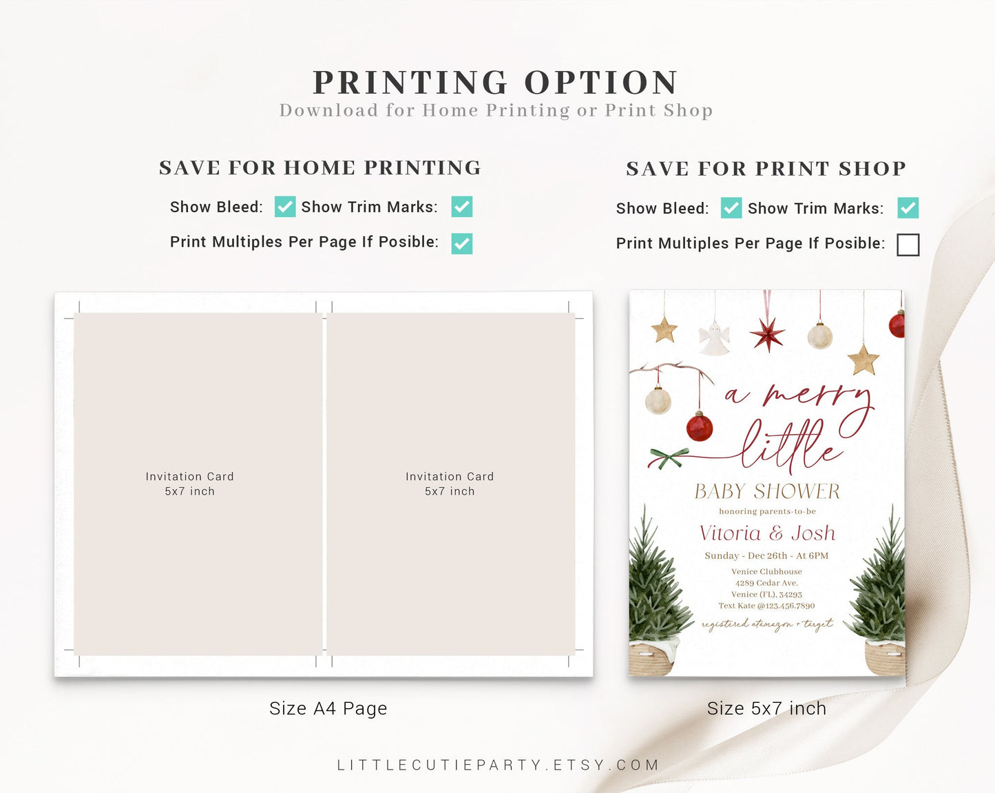 Editable A Merry Little Baby Shower Invitation, Winter Baby Shower, Christmas with Diaper Raffle, Books for Baby and Gift Tag MRYBS001