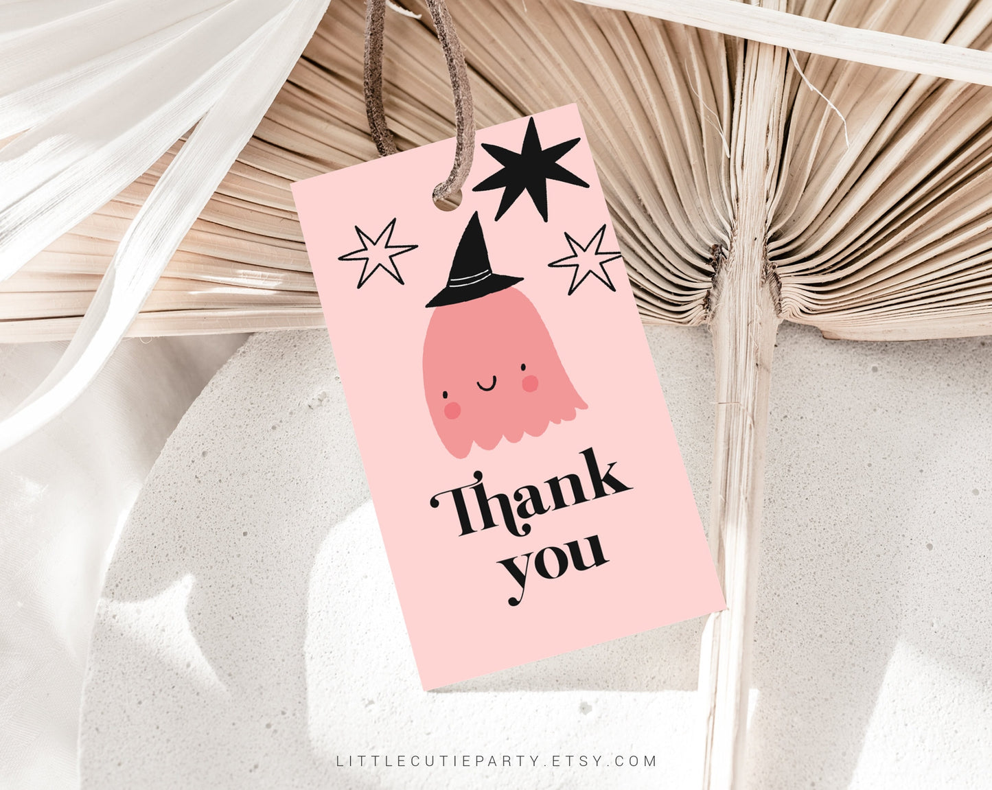 Editable Our Little Boo First Birthday Invitation, Ghost Birthday Invitation, Pink Ghost Party Invite with Gift Tag LTBBD001