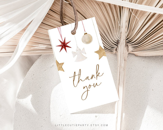Editable Merry Birthday Invitation, Christmas Birthday Invitation, Merry Birthday Party Invite with Gift Tag MRRYBD001