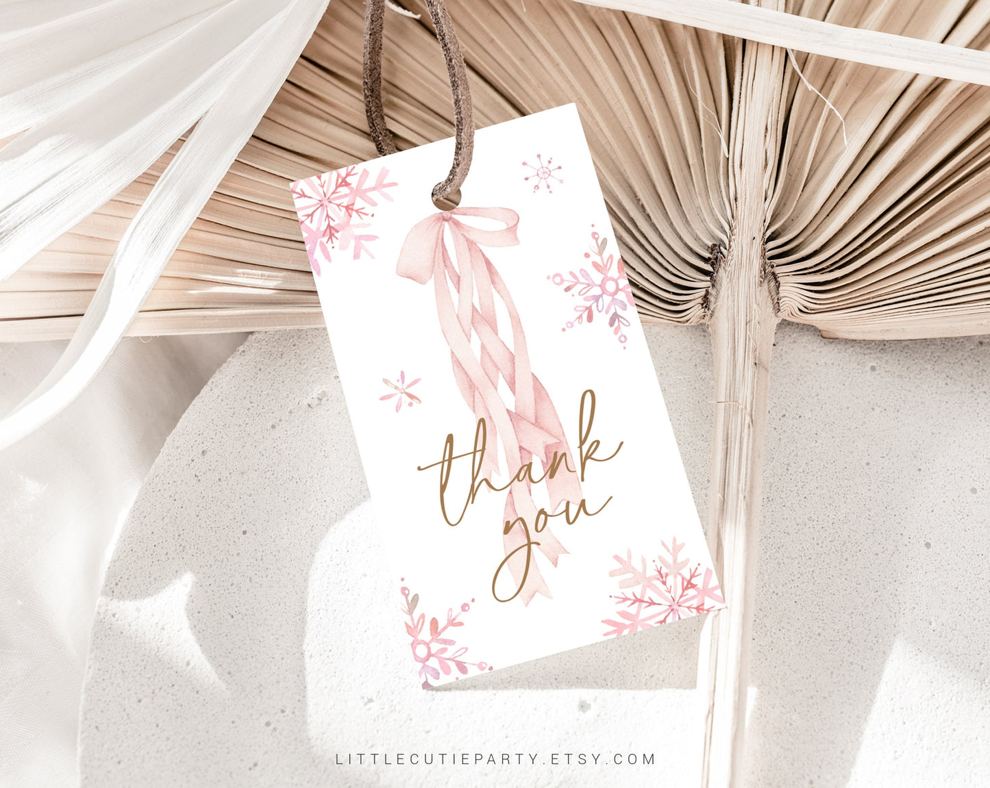 Editable Winter Onederland Birthday Girl Invitation, Rose gold Onederland, Winter Onederland Girl Party Invite with Gift Tag WNTBD002