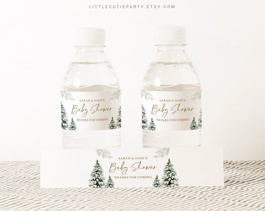 Editable Baby Its Cold Outside Water Bottle Labels, Baby Its Cold Outside Baby Shower Decorations WINBS001