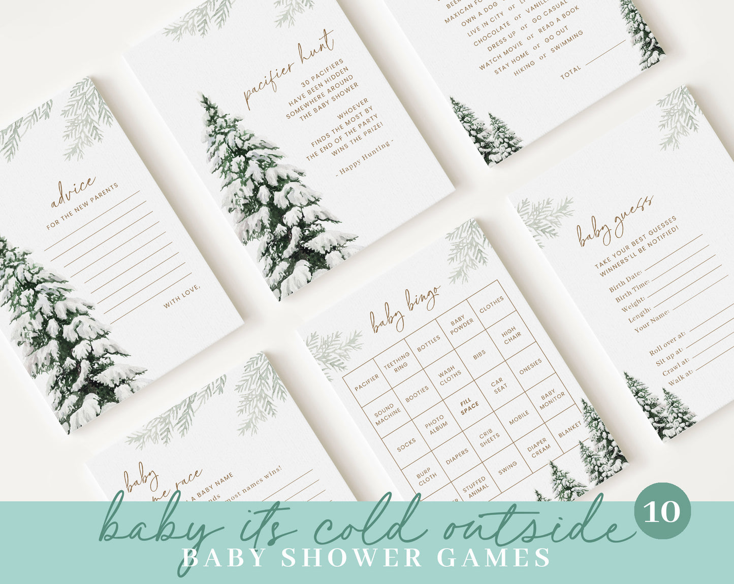 Editable Baby Its Cold Outside Baby Shower Bundle, Winter Baby Shower with Games Bundle and All Decorations WINBS001