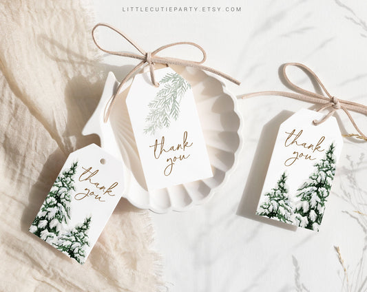 Editable Baby Its Cold Outside Favors, Thank You Favor Tag, 3 Thank you Tags for Winter Baby Shower Party WINBS001