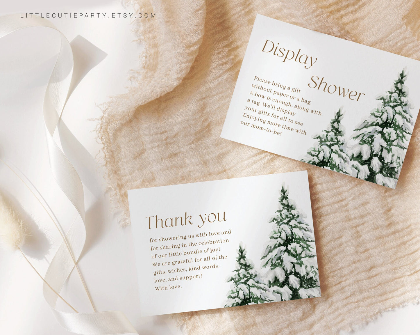 Editable Baby Its Cold Outside Thank you Card, Baby Shower Display Card for Baby Its Cold Outside Baby Shower Party WINBS001