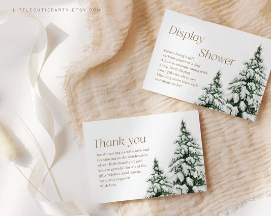 Editable Baby Its Cold Outside Thank you Card, Baby Shower Display Card for Baby Its Cold Outside Baby Shower Party WINBS001