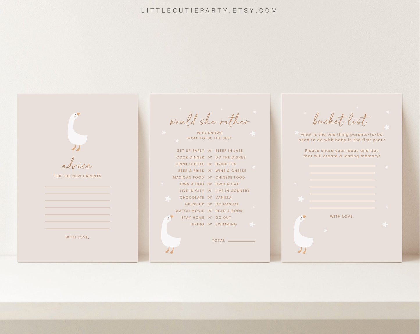 10 Editable Duck Baby Shower Games, Baby Shower Games Bundle, Gender Neutral Party Games DUCKBS003