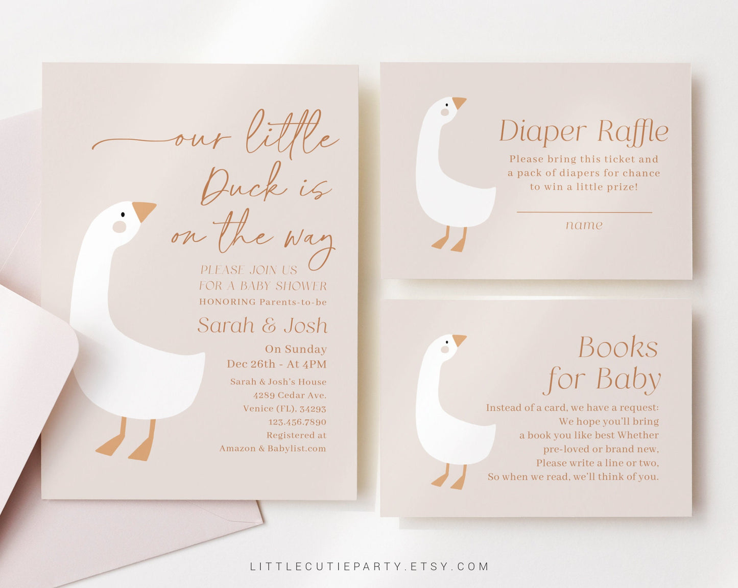 Editable Duck Baby Shower Invitation, Baby Shower Duck Invitations, Goose Baby Shower Invite Party DUCKBS003
