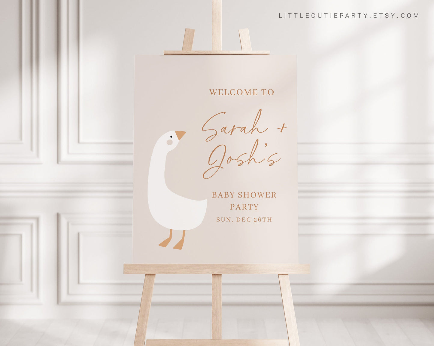 Editable Duck Baby Shower Welcome Sign, Goose Welcome Board, Welcome Template Babyshower Party DUCKBS003