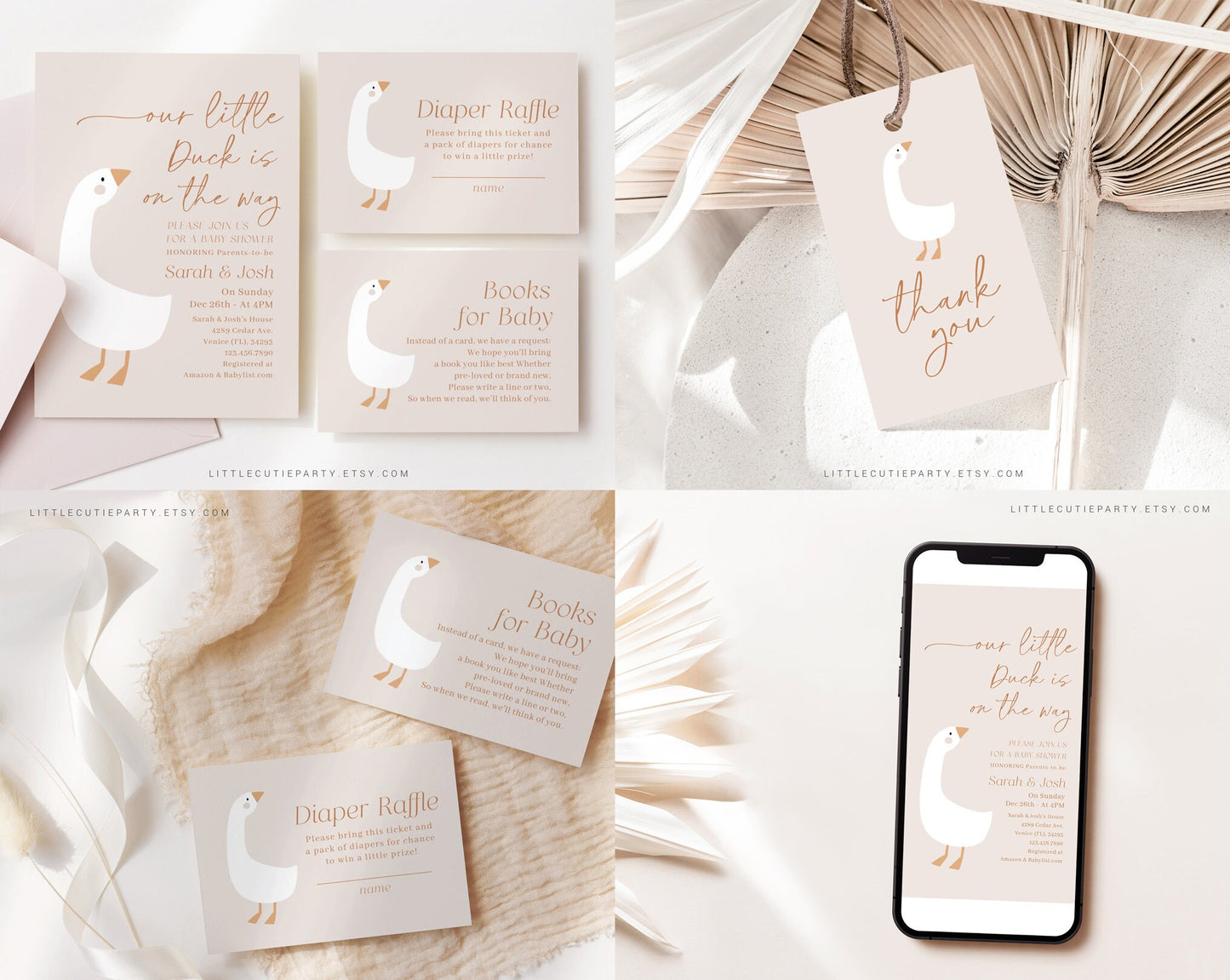 Editable Duck Baby Shower Bundle, Goose Baby Shower Invitation Bundle, with Games Bundle and All Decorations DUCKBS003