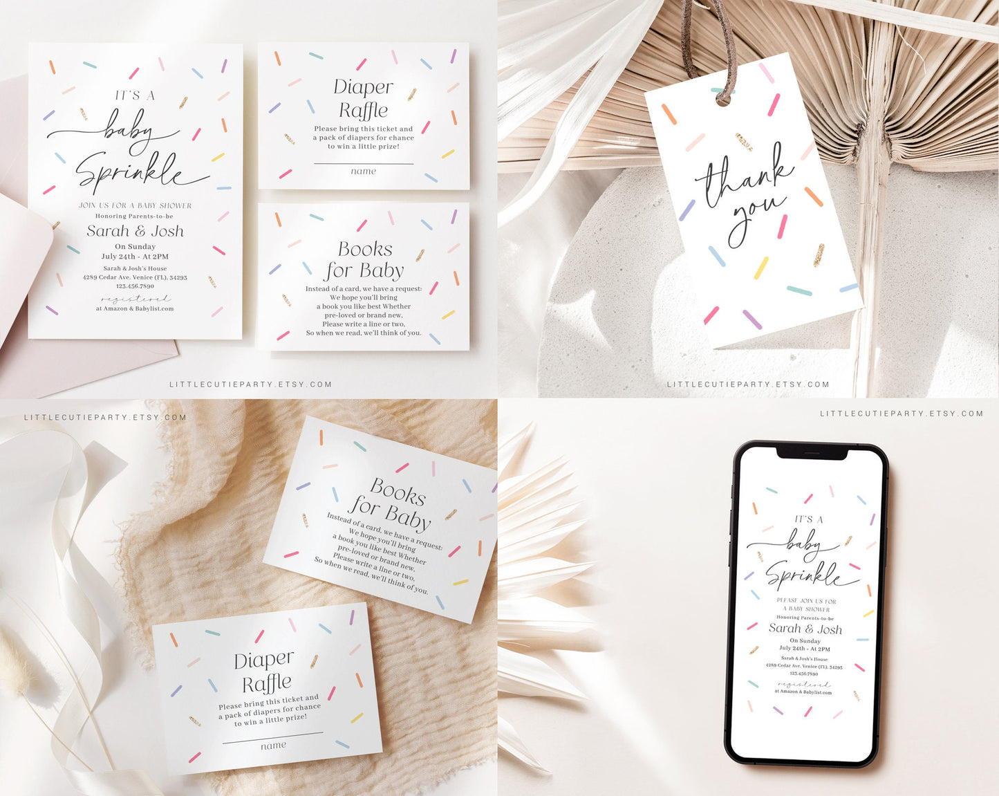 Editable Baby Sprinkle Bundle Set, Sprinkle Baby Shower Invitation Set with Games Bundle and All Sprinkles Party Decorations SPKBS001
