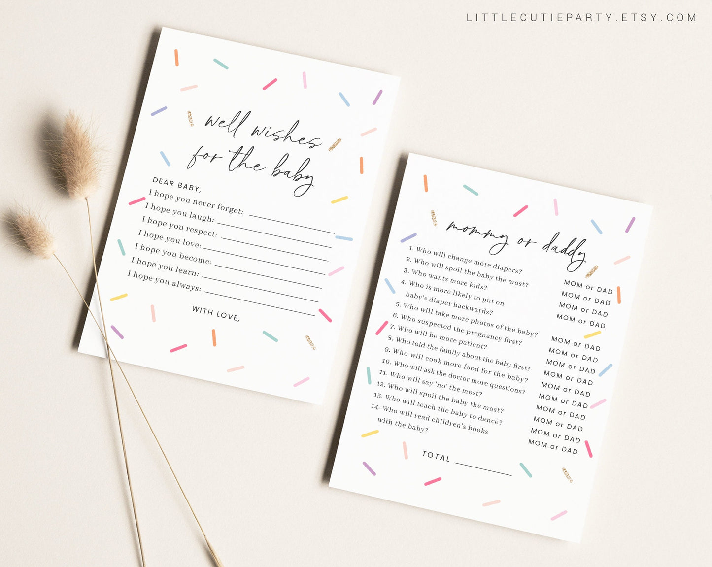 10 Editable Sprinkle Baby Shower Games, Sprinkled With Love Shower Games Bundle, Neutral Baby Shower Party Games SPKBS001