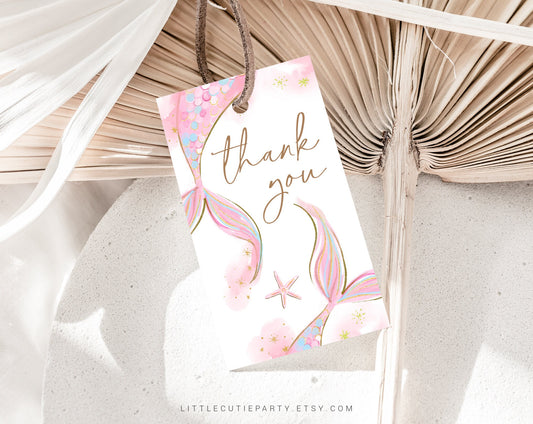 Editable Mermaid Baby Shower Invitation, Pink Mermaid Baby Shower, Mermaid Invite with Diaper Raffle, Books for Baby and Gift Tag MRMBS001