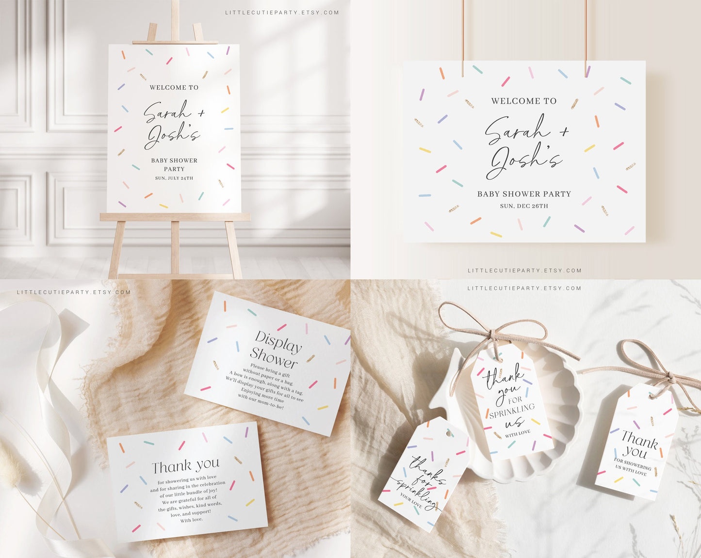 Editable Baby Sprinkle Bundle Set, Sprinkle Baby Shower Invitation Set with Games Bundle and All Sprinkles Party Decorations SPKBS001