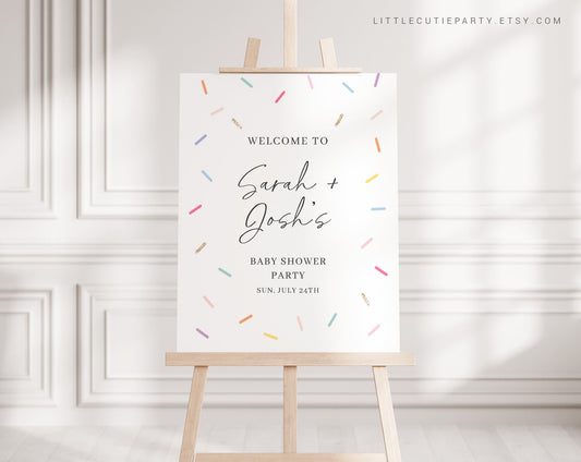 Editable Baby Sprinkle Welcome Sign, Sprinkled With Love Baby Shower Sign, Welcome Board, Welcome Template Shower Decoration SPKBS001