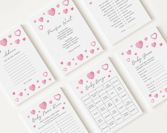 10 Editable A Little Sweet Heart Baby Shower Games, Love Baby Shower Games Bundle, Gender Neutral Party Games SWHBS001