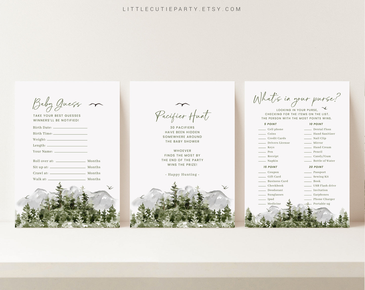 10 Editable Adventure Awaits Baby Shower Games, Adventure Begins Shower Games Bundle, Neutral Baby Shower Party Games ADVBS001