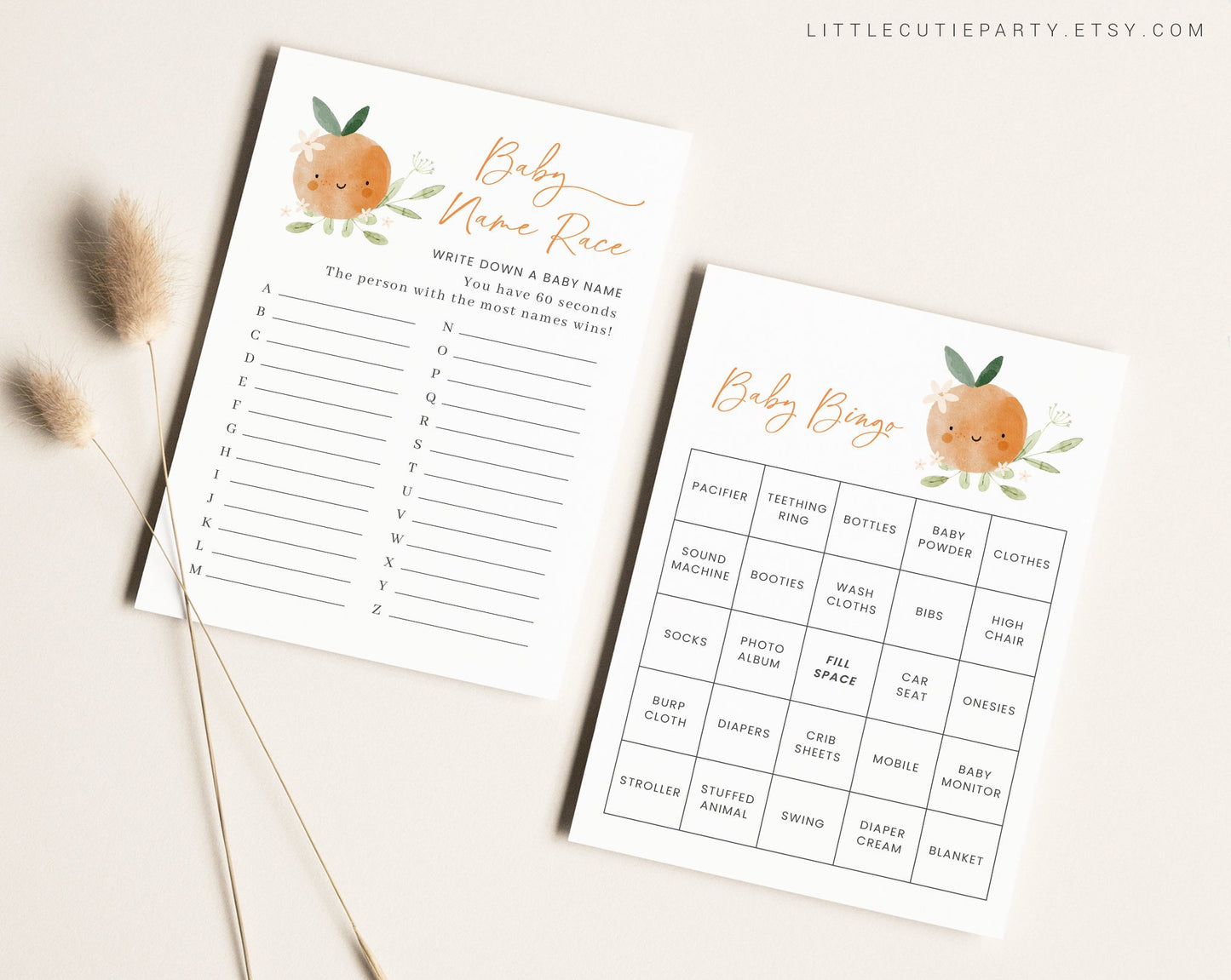 10 Editable Little Cutie Baby Shower Games, A Little Cutie Shower Games Bundle, Neutral Baby Shower Party Games LITTBS003