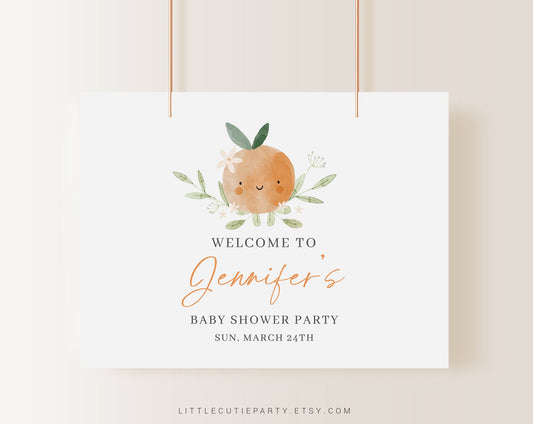 Editable A Little Cutie Baby Shower Backdrop, A Little Cutie Baby Shower Sign, Banner for A Little Cutie Baby Shower Welcome Sign LITTBS003