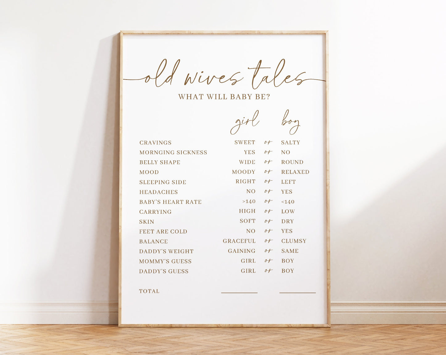 Editable Old Wives Tales Gender Reveal Board, Old Wives Tales Game, Old Wives Tales Poster Party Game, Boy Or Girl Poster MNMGR001