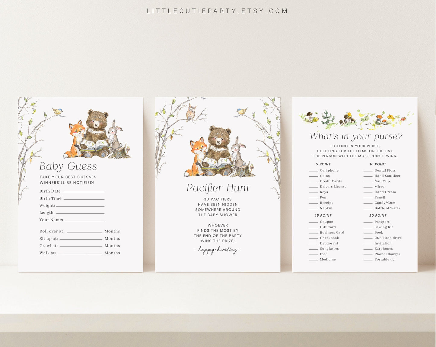 10 Editable Story Book Baby Shower Games, Storybook Games Bundle, Neutral Baby Shower Party Games STBBS001