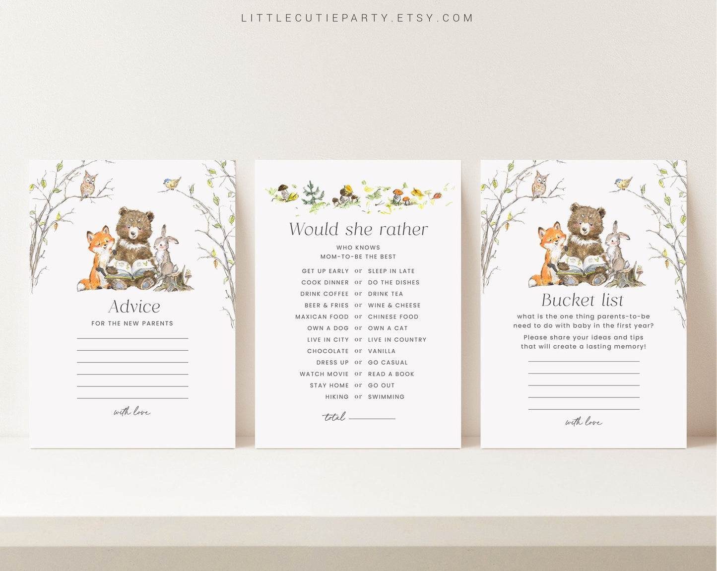 10 Editable Story Book Baby Shower Games, Storybook Games Bundle, Neutral Baby Shower Party Games STBBS001