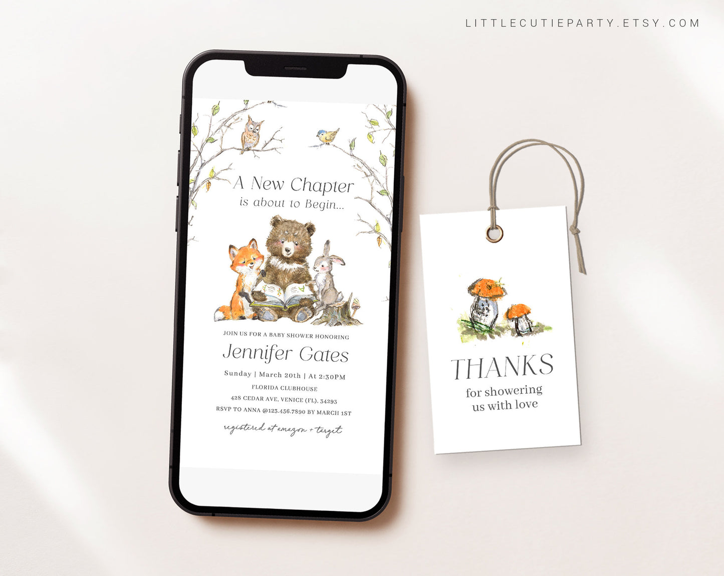 Editable Story Book Baby Shower Invites, Story Book Baby Shower Invitations, Baby Shower Digital Invitation Evite for Bear Party STBBS001