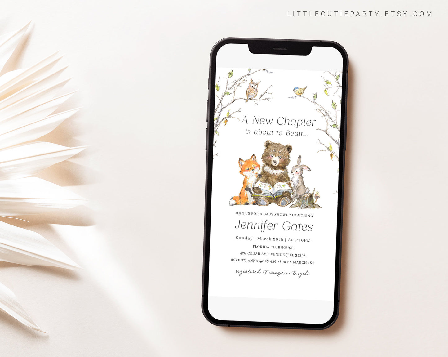 Editable Story Book Baby Shower Invites, Story Book Baby Shower Invitations, Baby Shower Digital Invitation Evite for Bear Party STBBS001