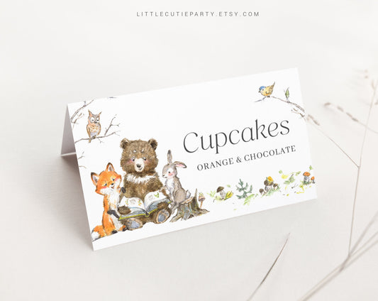 Editable Story Book Baby Shower Food Labels, Food Tent cards, Folded Food Cards for Storybook Baby Shower Decorations Theme STBBS001